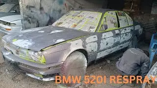 Repair and respray of a BMW 520I.