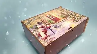 Новогодние коробки с откидной крышкой из фанеры или ЛХДФ