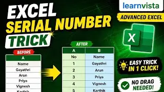  Excel Tips & Tricks | Serial Number using Fill Series (Fast Method)