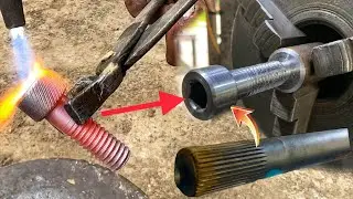 L key wrench Bolt making a Thread Cutting on Lathe Machine | make a old axle bolt Manufacturing
