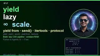 Master Python Generators in 10 Minutes | yield, next(), send(), itertoolsOption  | CodeToAGI EP27