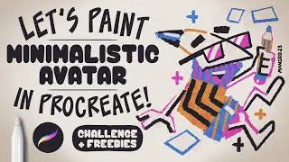 Let's Paint a Minimalistic Avatar | Art Challenge + Procreate freebies 🎨🖌