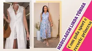 MODELAGEM VESTIDO TÚNICA COM GOLA SPORT ( Recorte Princesa)