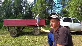 Про самодельную телегу для сена