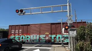 Starfire Dr. Railroad Crossing - UP 726 Florin Flyer Local & SacRT Light Rails, Sacramento CA