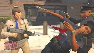 GTA 5 - Officer Michael Police Station Facility Shootout & Epic Cop Chase Five Star Escape
