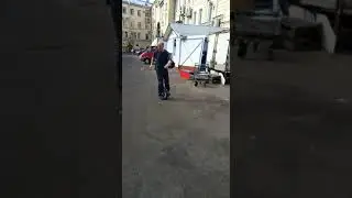 Осваиваю преодоление неровностей при езде назад.