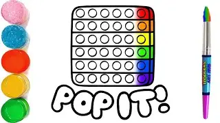 Drawing and Coloring a Rainbow POP IT | Easy pop it drawing for kids