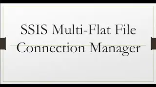 5. SSIS - Muti Flat File Connection Manager