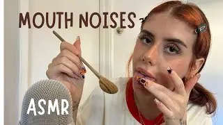 ASMR mouth sounds for sleep (wooden spoon, spit painting, hand movements)