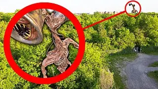DRONE CATCHES SIREN HEAD AT HAUNTED SCREAMING FOREST!! (HE'S ACTUALLY REAL)