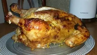 طريقة شوي دجاج محشو  رز  بالفرن