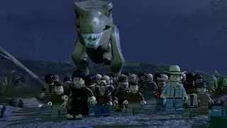 LEGO Jurassic World - 100% Free Play Guide #8 - The Hunted (All 10 Minikits + Amber Brick)
