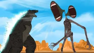 GODZILLA .vs SIREN HEAD: Size Comparison | SIREN HEAD & GODZILLA CARTOON MOVIE
