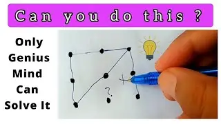 Connect all the 9 dots with 4 straight lines 🤨 Only Genius Mind Can Solve It 