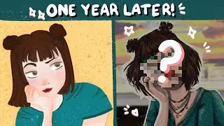 REDRAWING my *FIRST EVER* DIGITAL DRAWING ONE YEAR LATER!🦋💀ll draw this again challenge for 2022