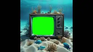 OLD TV IN SEA 02 GREEN SCREEN