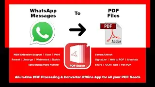 How to convert WhatsApp messages into PDF file in PDF Export App in iPhone & iPads?