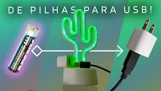 Converta dispositivos a PILHAS para tomada USB!