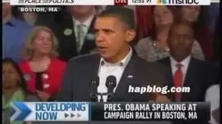 Obama Scolds Protesters at Rally in Boston