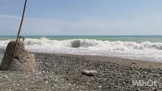 Абхазия, Цандрипш, море штормит 22.06.2022г