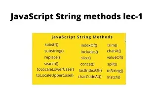 JavaScript - String Methods in JavaScript - Tutorial-1 in Hindi / Urdu