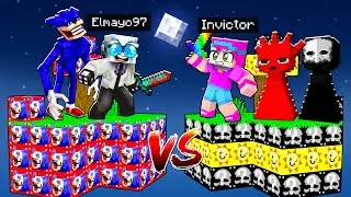 Isla de Lucky Blocks de Shin Sonic vs Sprunki Incredibox en Minecraft!