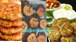 Homemade chicken and vege burger