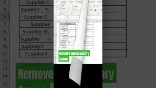 Remove Unnecessary Space in Excel. 
