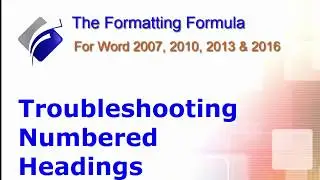 Word   Troubleshooting Numbered Headings
