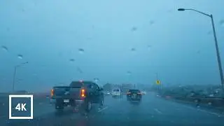 Relaxing 4K Driving in the Heavy Rain on a New York City Highway | Rain ASMR for Relaxing and Sleep