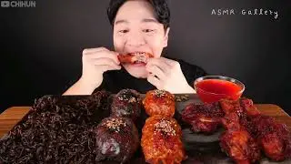 🌟 Mukbangers obsessed with black bean noodles and spicy fried chicken - ASMR Gallery