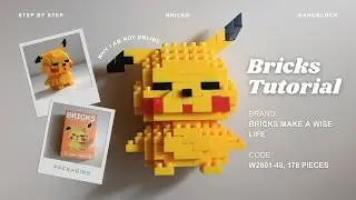 How to Build Pikachu Pokemon Building Blocks | Bricks Make a Wise Life M3048 Tutorial