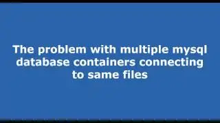 Trying to attach multiple mysql containers to the same database files