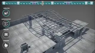 Construction animation: Steel erection sequence