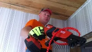 Натяжной потолок 54  крепим багет натяжного потолка Hilti