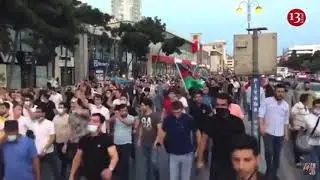 В Азербайджане люди перекрыли всю дорогу жестокий митинг народ требует войны