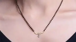 Simple daily wear black beads chains mangala sutra and nalla pusala haram