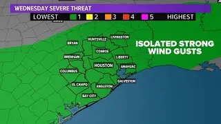 Live Radar: Storms could bring some isolated wind gusts to the Houston area this morning