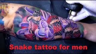 Тату змея на руке для мужчин 🐍 Snake Arm Tattoo in Color @SuvorovTattoo