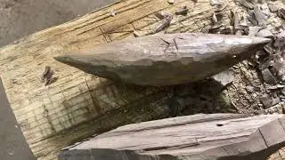 Kayak woodcarving in walnut