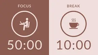 50/10 Pomodoro Timer with Brown Noise 🎧 4-Hour Study with Me for Deep Focus & ADHD ✨