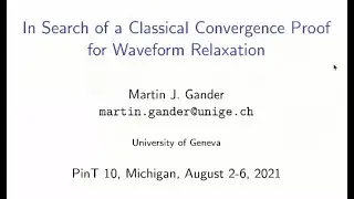 In Search of a Classical Convergence Proof for Waveform Relaxation