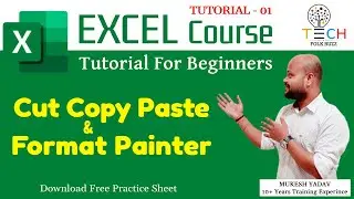 Excel Tutorials in Hindi || Cut Copy Paste || Tutorial Part 1 #exceltutorial @TechFolkBuzz