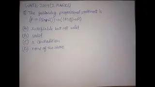 GATE CS/IT 2004 Question | Propositional Logic | Discrete Mathematics | Gate | Net | University