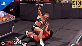 WWE 2K24's BIGGEST Divas Championship Match Nikki Bella VS Ronda Rousey in 4K PS5