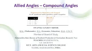 Trigonometric Functions of Allied Angles Using GeoGebra