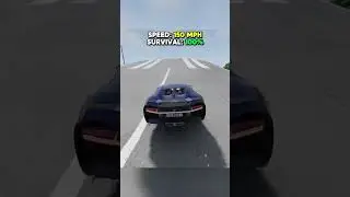 BEAMNG CRASH TEST: Bugatti vs Pond Jump #beamngdrive #beamng #gaming #gamingshorts