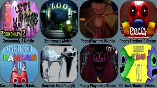 Zoonomaly 2+1 Mobile Update, Poppy Playtime 3 Mobile+Steam Link, Banban 2+6, Poppy 4 Steam, SandboxP