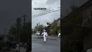 Powerful Typhoon Shanshan hits Japan | VOA News #shorts